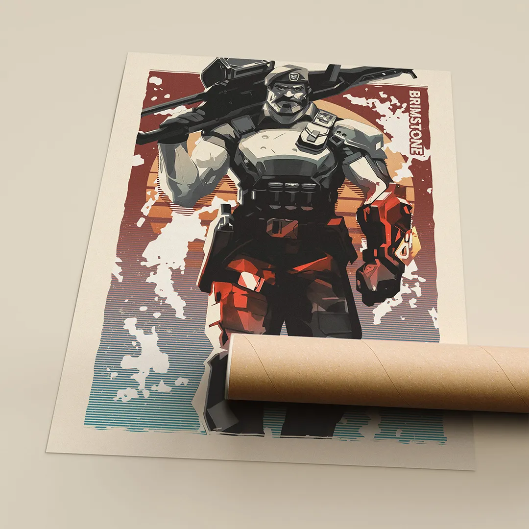 Brimstone Valorant Poster – Commanding Wall Art for FPS Gamers