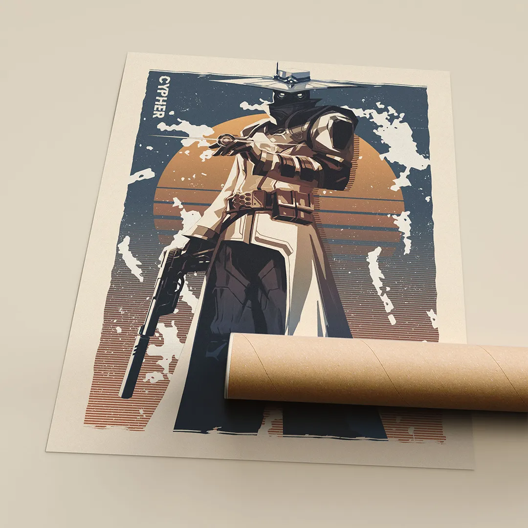 Cypher Valorant Poster – Fan Art Print for Gaming Room Decor