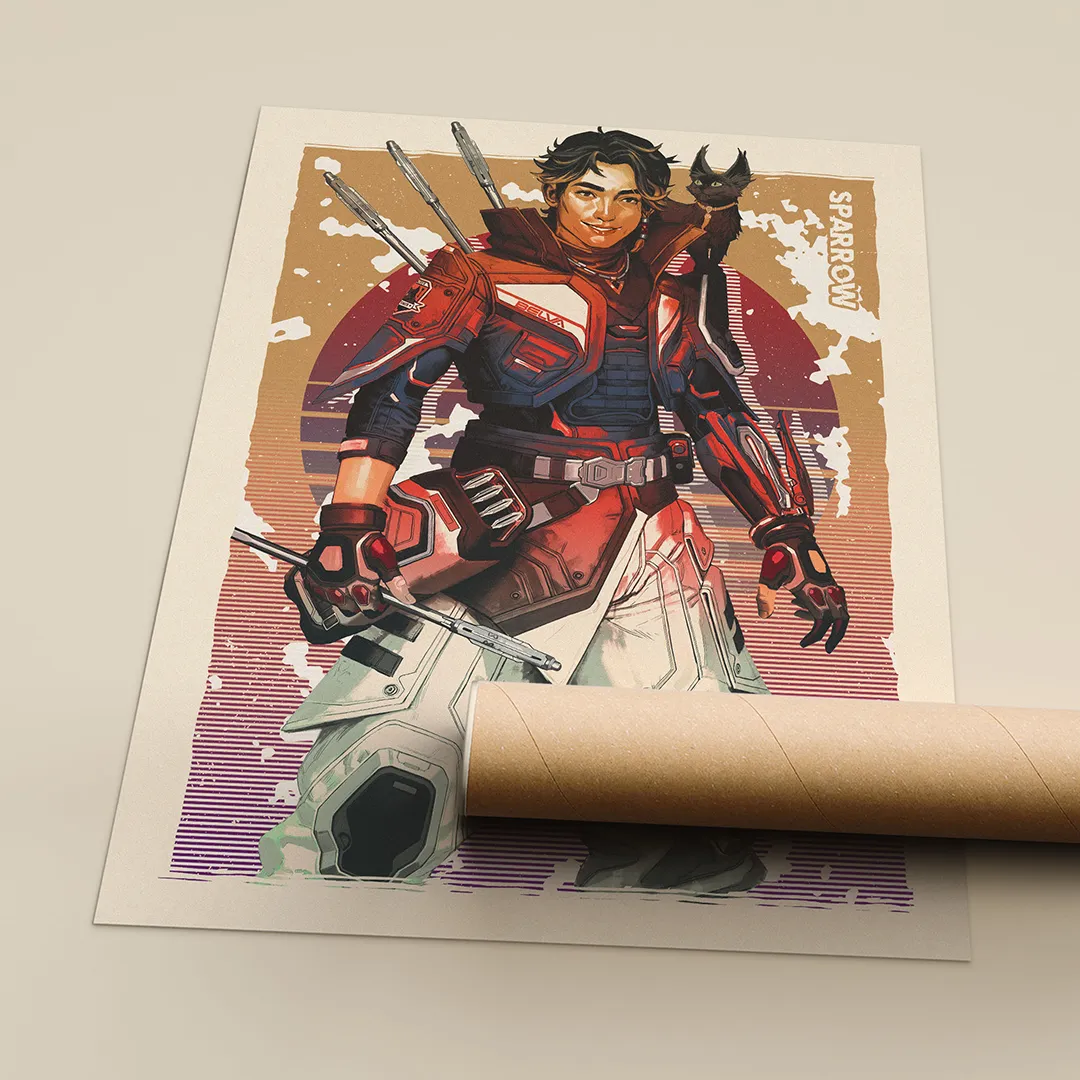 Sparrow Apex Print – Unique Character Art for Gamer Rooms
