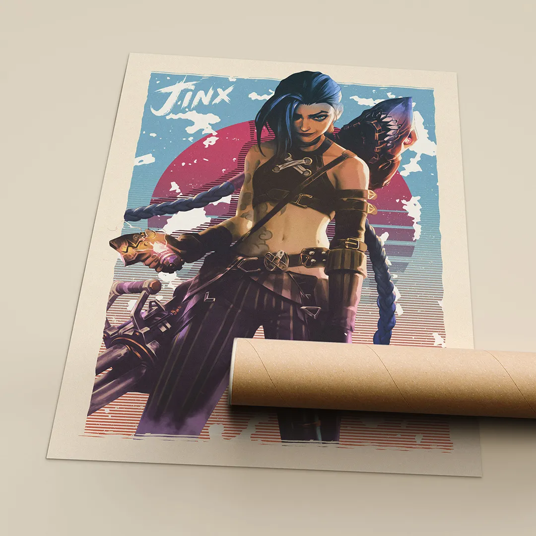 Arcane Jinx Poster – Retro Style Jinx Fanart Print