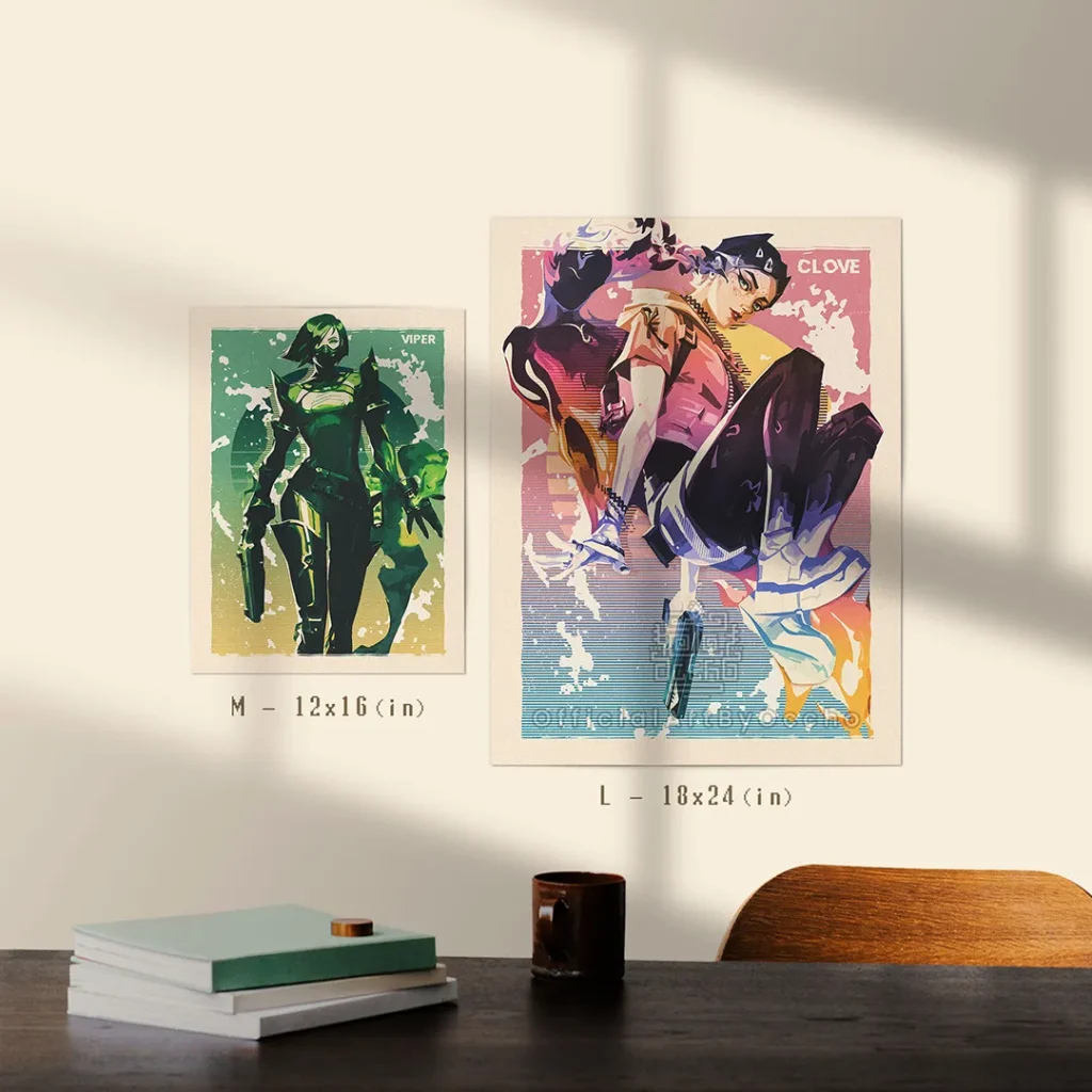 valorant agent poster neon clove jett viper killjoy sage