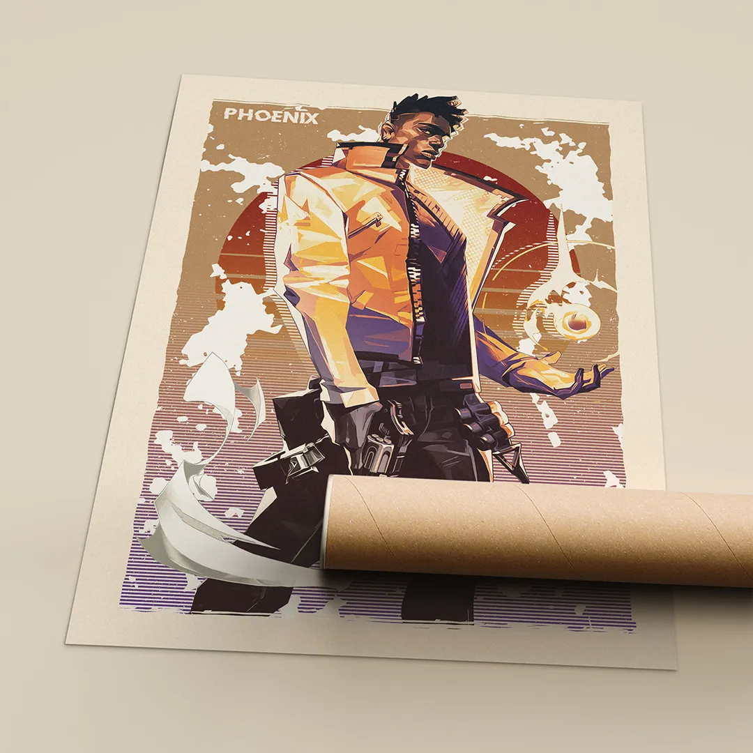 Phoenix Valorant Poster – Fan Art Print for Gamer Wall Decor